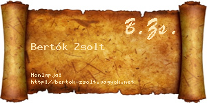 Bertók Zsolt névjegykártya